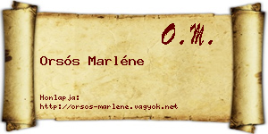Orsós Marléne névjegykártya