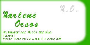 marlene orsos business card